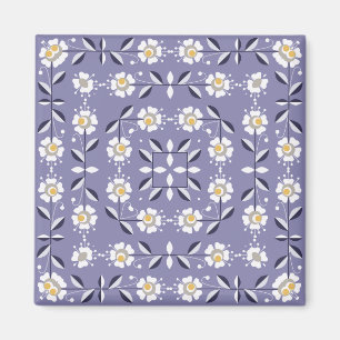 Aimant Fleurs blanches pastel bl, violet sans parfum