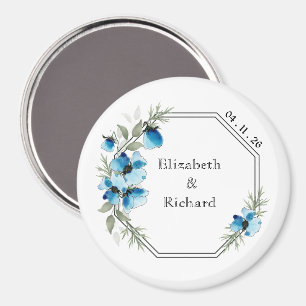 Aimant Fleurs bleues