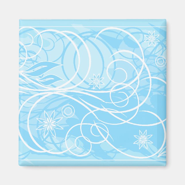 Aimant fleurs bleues (Devant)