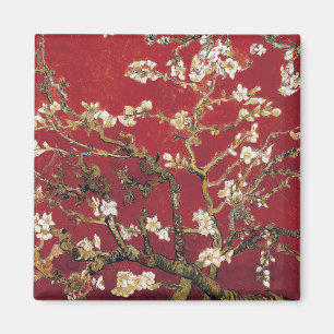 Aimant Fleurs d'amandes Red Vincent van Gogh Peinture d'a