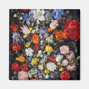 Aimant Fleurs dans le bateau en bois, Jan Brueghel l'Anci