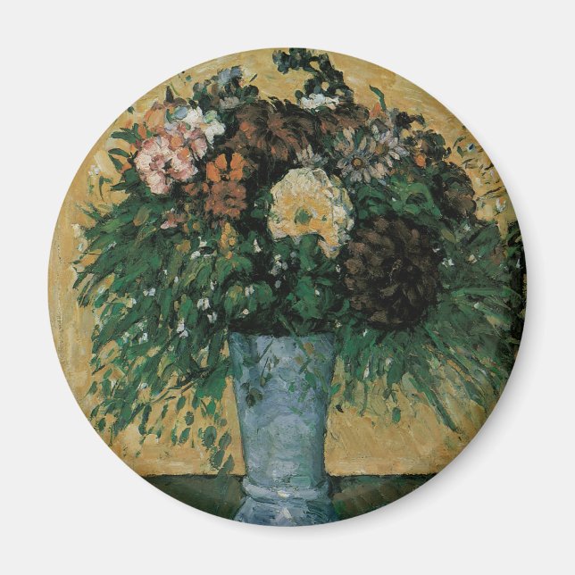 Aimant Fleurs dans un Vase Bleu par Paul Cezanne Art Vint (Devant)