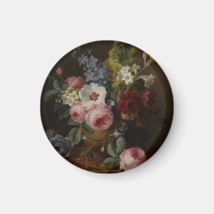 Aimant Fleurs dans un vase sur un rebord de marbre