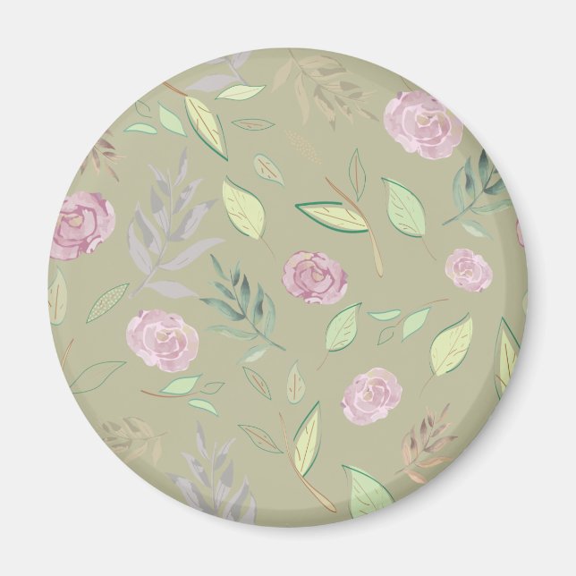 Aimant Fleurs d'aquarelle festive 5 (Devant)