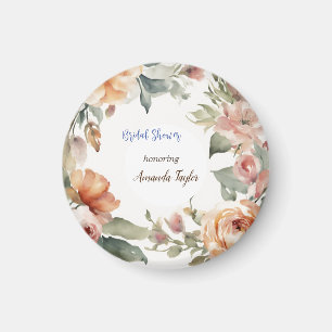 Aimant Fleurs d'aquarelle Fête des mariées minimale