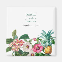 Fleurs d'aquarelle tropicale et Mariage de verdure