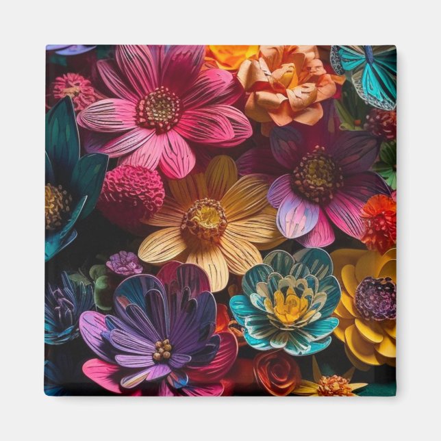 Aimant Fleurs d'art (Devant)