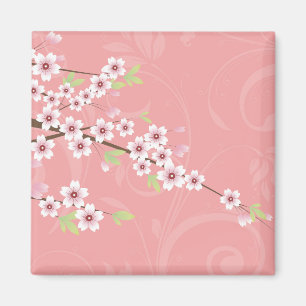 Aimant Fleurs de cerisier roses molles