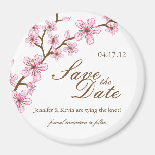 Aimant Fleurs de cerisiers Enregistrer le Mariage de date