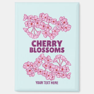 Aimant Fleurs de cerisiers roses