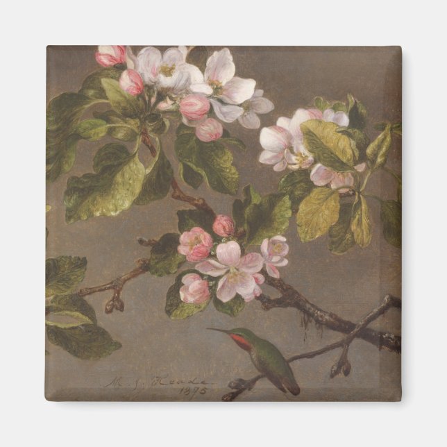 Aimant Fleurs de colibri et de pomme (Devant)