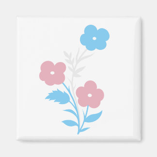 Aimant Fleurs de Drapeau Trans subtiles