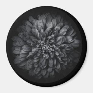 Aimant Fleurs De jardin En Noir Et Blanc No 68