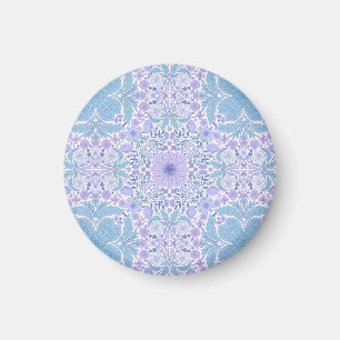 Aimant Fleurs de jardin rétro en bleu et violet