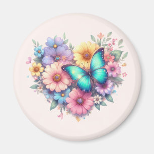 Aimant Fleurs de marguerite avec un beau papillon