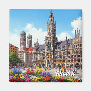 Aimant Fleurs de Marienplatz à Munich en Allemagne
