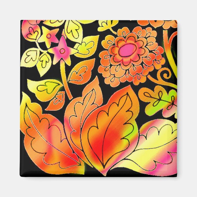 Aimant Fleurs de néon (Devant)