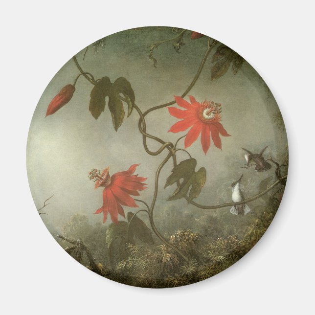 Aimant Fleurs de passion et colibris par Martin J Heade (Devant)