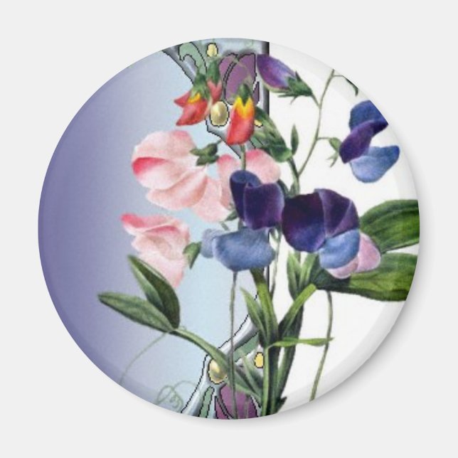 Aimant Fleurs de pois doux (Devant)