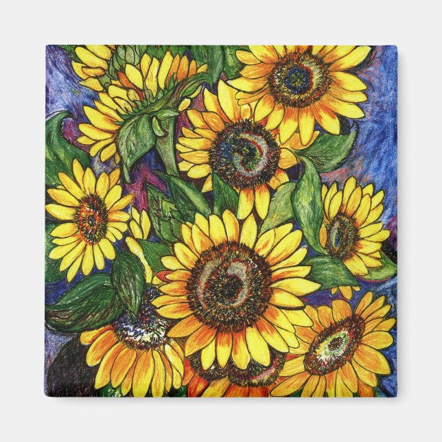 Aimant Fleurs de soleil (Devant)