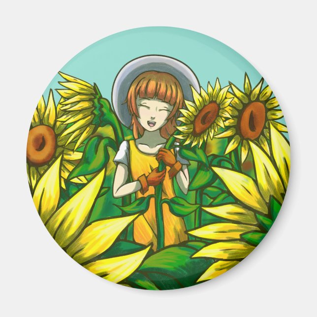 Aimant Fleurs de soleil (Devant)