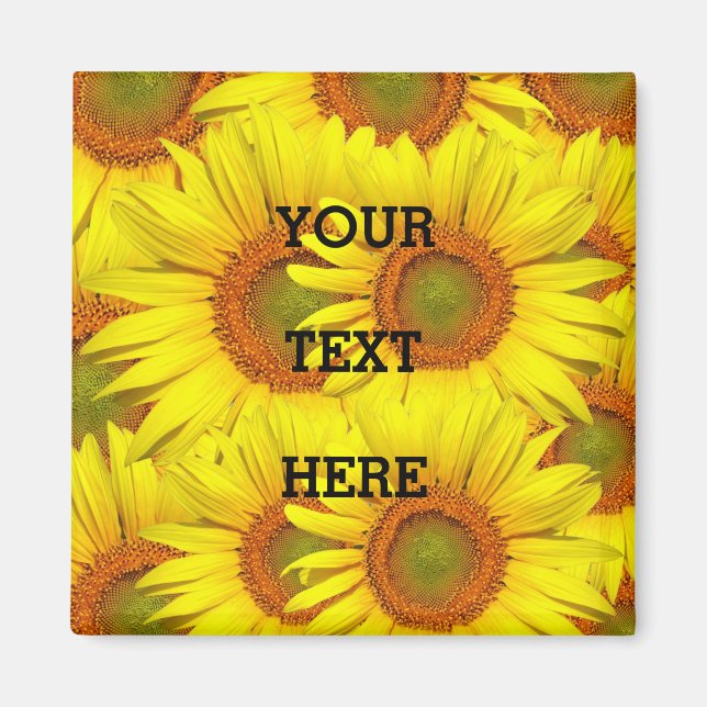 Aimant Fleurs de soleil Rustique Floral été Mariage Jaune (Devant)