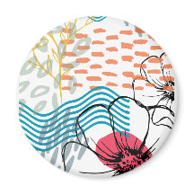 aimant fleurs design abstrait