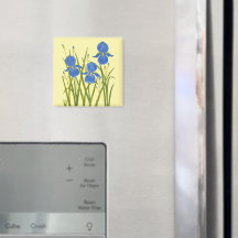 Aimant Fleurs d'Iris Bleu