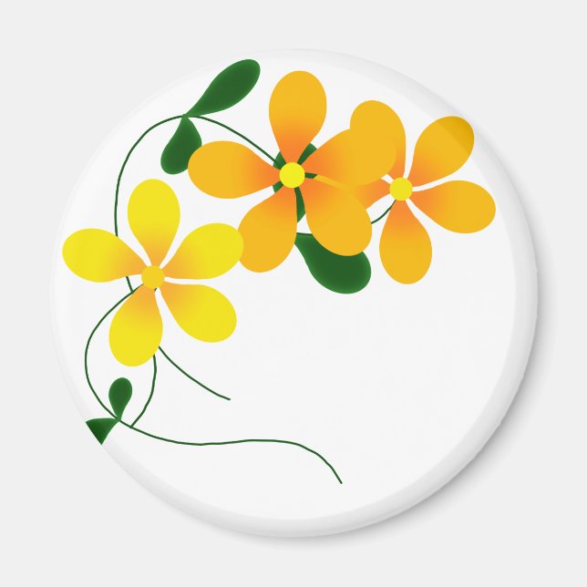 Aimant Fleurs d'orange et de jaune (Devant)