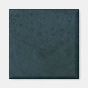 Aimant Fleurs et papillons Retro Bleus Profond Abstraits