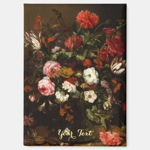 Aimant Fleurs Floral Art Vintage Huile peinture Monogramm