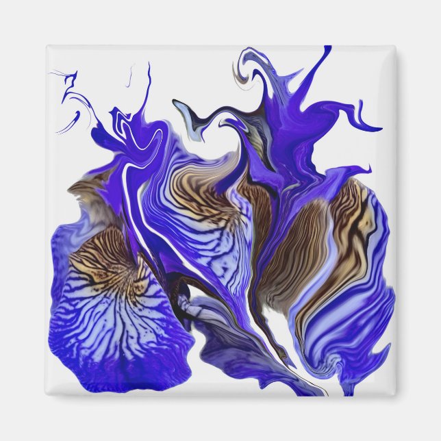Aimant Fleurs Iris Violets (Devant)