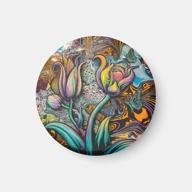 Aimant Fleurs Mandala (Devant)