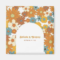 Fleurs rétro colorées 60's 70's Mariage