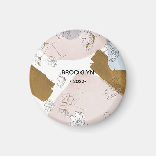 Aimant Fleurs roses modernes