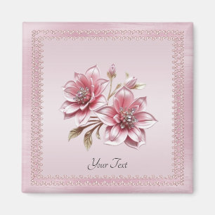 Aimant Fleurs Roses Modernes