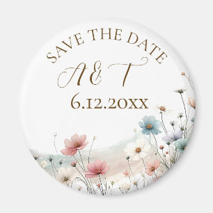 Aimant Fleurs sauvages d'aquarelle mariage Enregistrer la