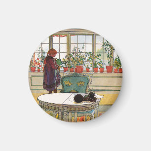 Aimant Fleurs sur le rebord de la fenêtre par Carl Larsso