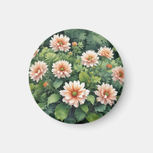 Aimant Fleurs Verdure Elégante Aquarelle