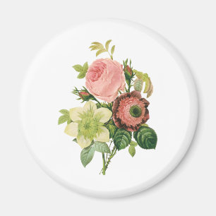 Aimant Fleurs Vintage, Anémones Roses Clematis par Redout