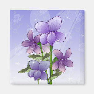 Aimant Fleurs violettes