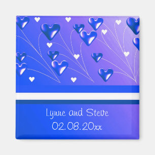 Aimant Floating Blue Hearts Enregistrer la date