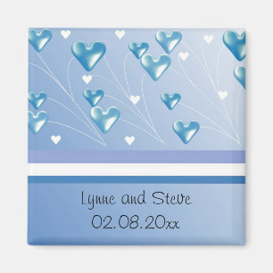 Aimant Floating Blue Hearts Enregistrer la date
