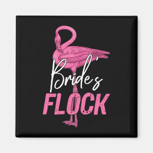 Aimant Flock de la mariée, Flamant rose Bridesmaid