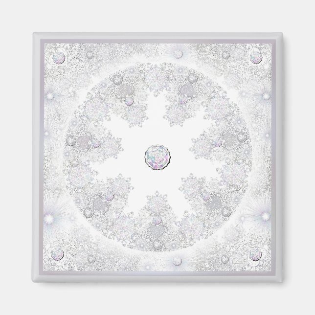 Aimant flocon blanc (Devant)