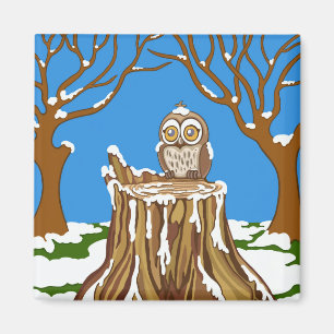 Aimant Flocon de neige au hibou