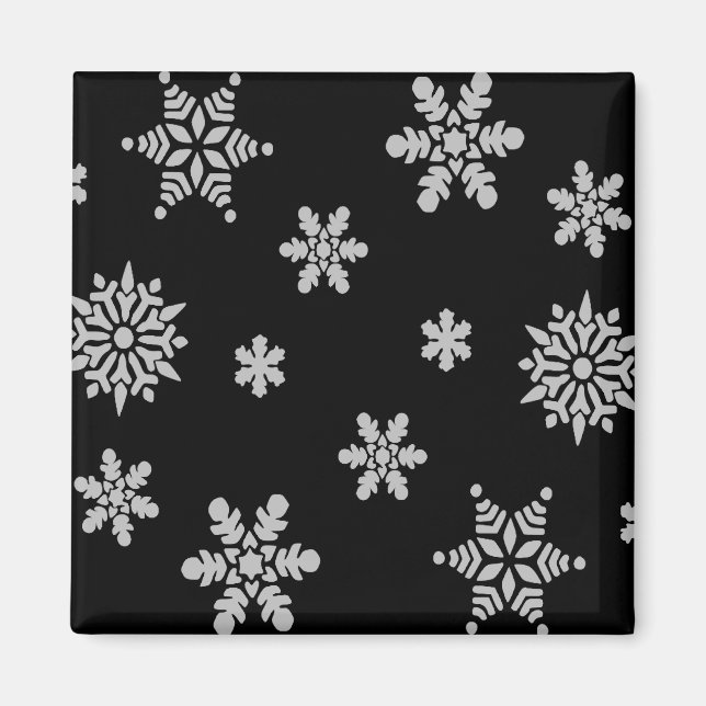 Aimant Flocon de neige blanc avec réfrigérateur Arrière - (Devant)