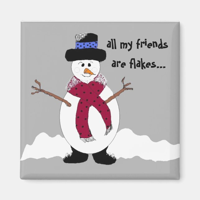 Aimant Flocon de neige du Snowman (Devant)