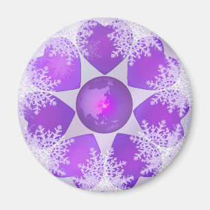 Aimant Flocon de neige pourpre