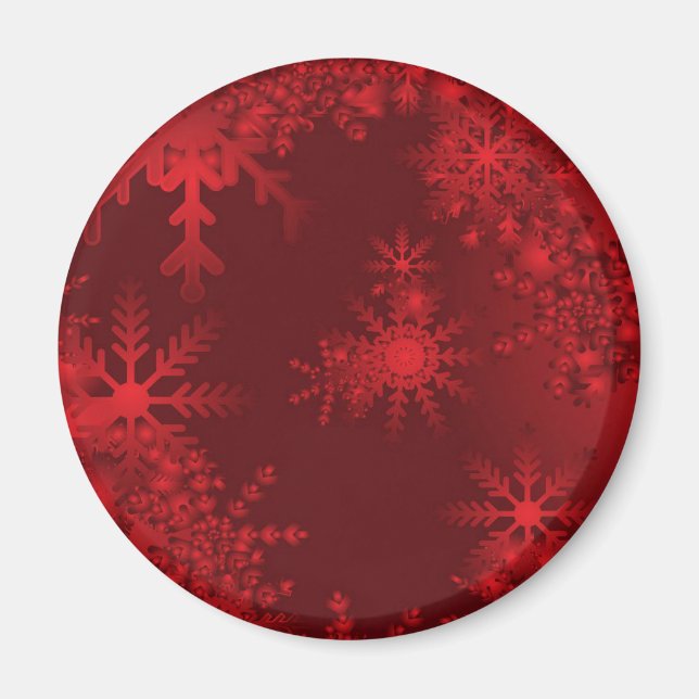 Aimant Flocons rouges (Devant)